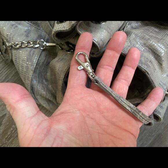 Michael Kors Sueded Leather Grey Snakeskin Purse - Picture 8 of 9